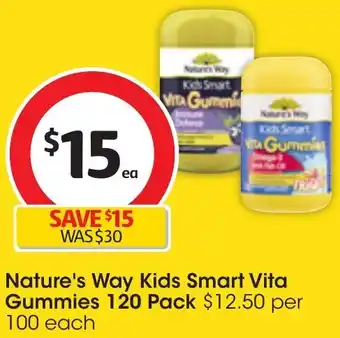 Coles Nature's Way Kids Smart Vita Gummies 120 Pack offer
