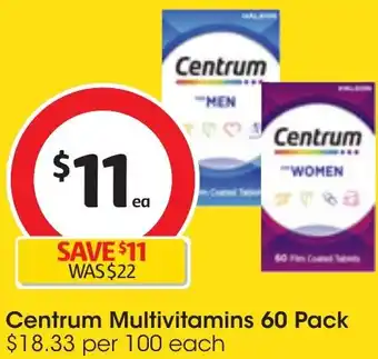 Coles Centrum Multivitamins 60 Pack offer