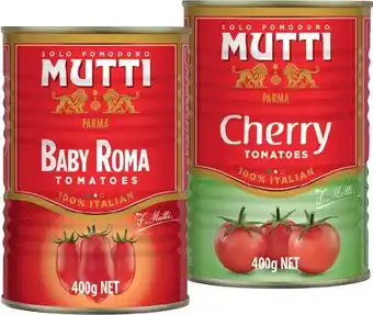 IGA Mutti Cherry or Baby Roma Canned Tomatoes 400g offer