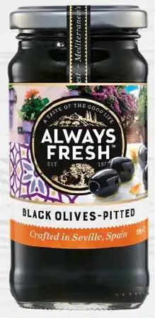 IGA Always Fresh Black Olives-Pitted 220g offer