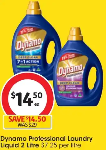Coles Dynamo Professional Laundry Liquid 2 Litre offer