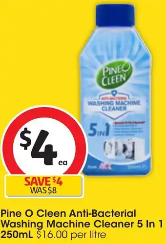 Coles Pine O Cleen Anti-Bacterial Washing Machine Cleaner 5 In 1 250mL offer