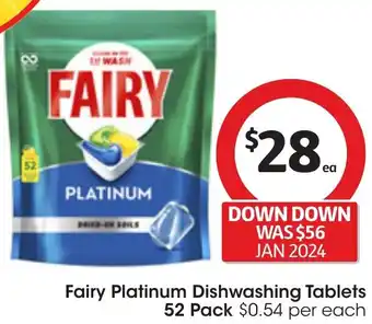 Coles Fairy Platinum Dishwashing Tablets 52 Pack offer