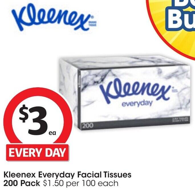 Kleenex Everyday Facial Tissues 200Pack offer at Coles