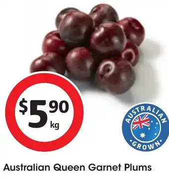 Coles Australian Queen Garnet Plums per kg offer