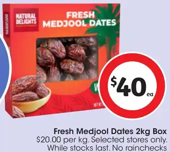 Coles Fresh Medjool Dates 2kg Box offer