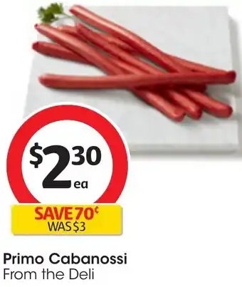 Coles Primo Cabanossi offer