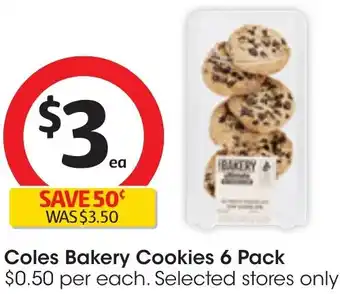 Coles Coles Bakery Cookies 6 Pack offer