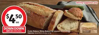 Coles Coles Bakery Stone Baked by Laurent Sourdough Vienna offer