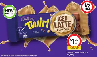 Coles Cadbury Chocolate Bar 30g-60g offer