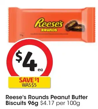 Coles Reese's Rounds Peanut Butter Biscuits 96g offer