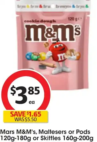 Coles Mars M&M's, Maltesers or Pods 120g-180g or Skittles 160g-200g offer
