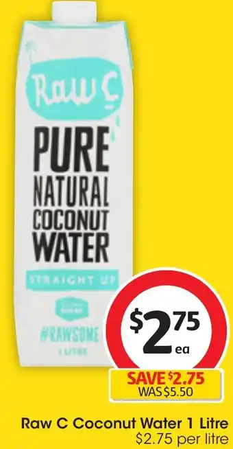 Coles Raw C Coconut Water 1 Litre offer