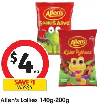 Coles Allen's Lollies 140g-200g offer