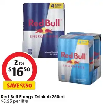 Coles Red Bull Energy Drink 4x250mL offer