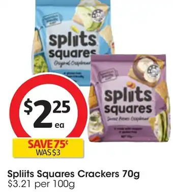 Coles Spliits Squares Crackers 70g offer