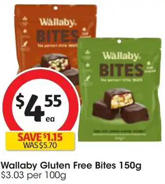 Coles Wallaby Gluten Free Bites 150g offer