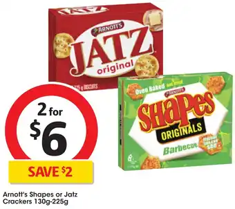 Coles Arnott's Shapes or Jatz Crackers 130g-225g offer