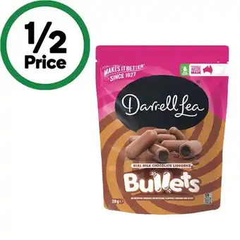Woolworths Darrell Lea Chocolate Coated Bites or Bullets, Liquorice, Batch 37 or All Sorts 140-280g offer
