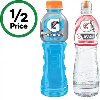 Woolworths Gatorade Sports Drink or G-Active Flavoured Water 600ml offer