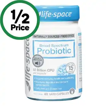 Woolworths Life-Space Broad Spectrum Probiotic Capsules Pk 40 offer