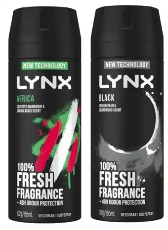 Coles Lynx Antiperspirant Aerosol Deodorant or Body Spray 165mL offer