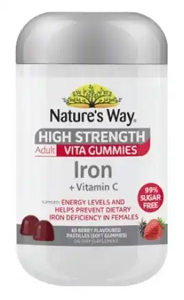 Coles Nature's Way High Strength Adult Vita Gummies Iron 65 Pack offer