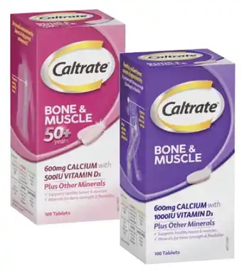 Coles Caltrate Bone & Muscle Health or Bone & Muscle Health 50+ 100 Pack offer