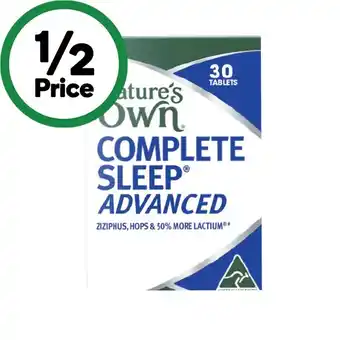 Woolworths Nature's Own Complete Sleep Advanced Tablets Pk 30 offer