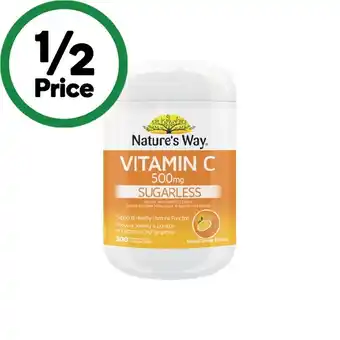 Woolworths Nature's Way Sugarless Vitamin C 500mg Chewable Tablets Pk 300 offer