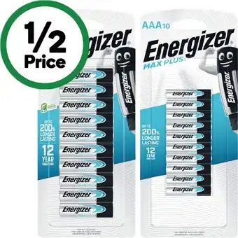 Woolworths Energizer Max Plus Batteries AA or AAA Pk 10 offer