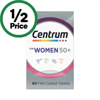Woolworths Centrum For Women 50+ Tablets Pk 60 offer
