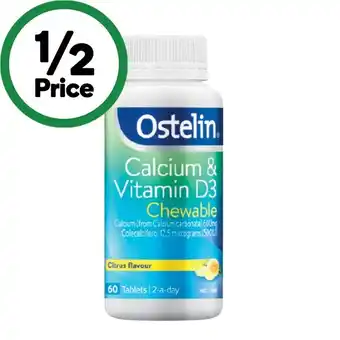 Woolworths Ostelin Calcium & Vitamin D3 Chewable Tablets Pk 60 offer