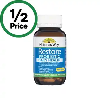 Woolworths Nature's Way Restore Probiotic Capsules Pk 90 offer