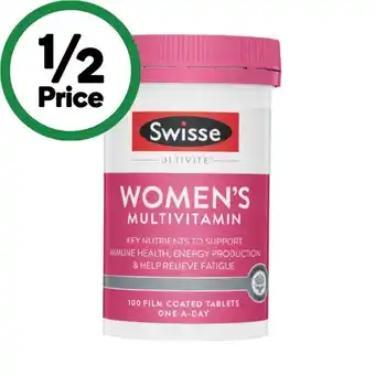 Woolworths Swisse Ultivite Women's Multivitamin Tablets Pk 100 offer