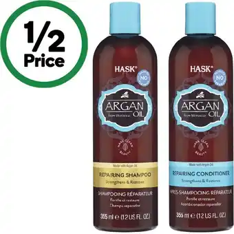 Woolworths Hask Argan Oil Shampoo or Conditioner 355ml offer