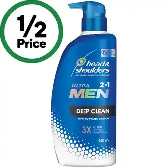 Woolworths Head & Shoulders Ultra Men 2 in 1 Shampoo & Conditioner 550ml offer