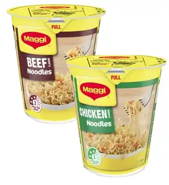 Coles Maggi Single Noodle Cup 58g-65g offer