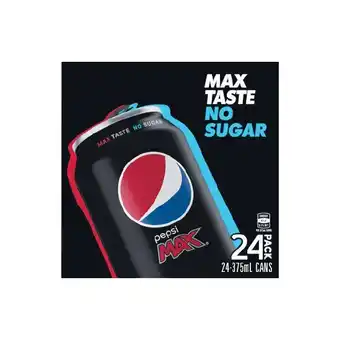 Woolworths Pepsi Max, Solo Zero, Sunkist Zero or Mountain Dew 24 x 375ml offer