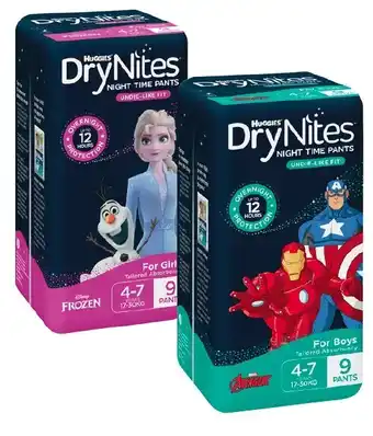 Coles Huggies DryNites Night Time Pants 8 Pack-10 Pack offer