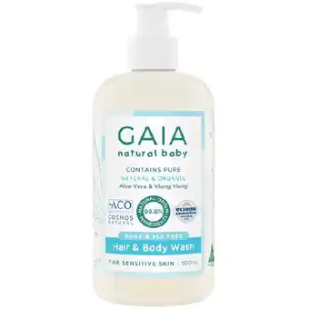 Woolworths GAIA Natural Baby Hair & Body Wash 500ml offer