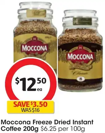 Coles Moccona Freeze Dried Instant Coffee 200g offer
