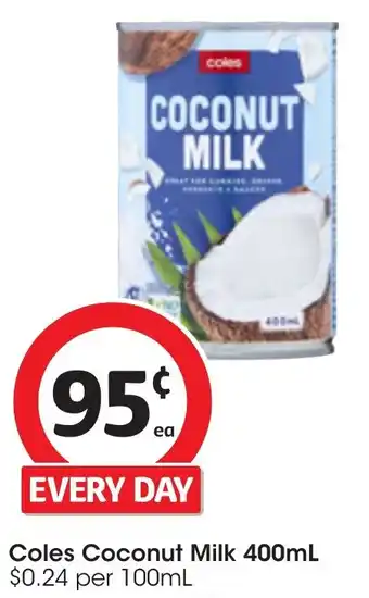 Coles Coles Coconut Milk 400mL offer