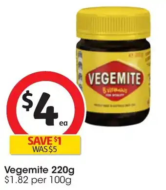 Coles Vegemite 220g offer