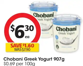 Coles Chobani Greek Yogurt 907g offer