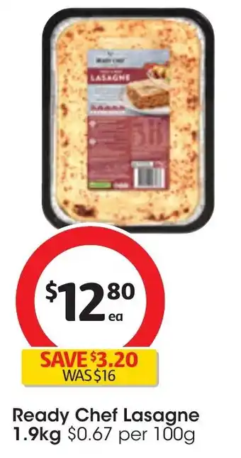 Coles Ready Chef Lasagne 1.9kg offer