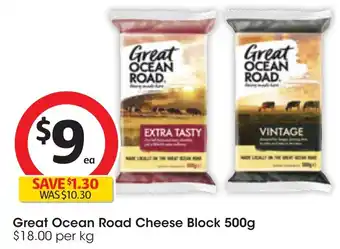 Coles Great Ocean Road Cheese Block 500g offer