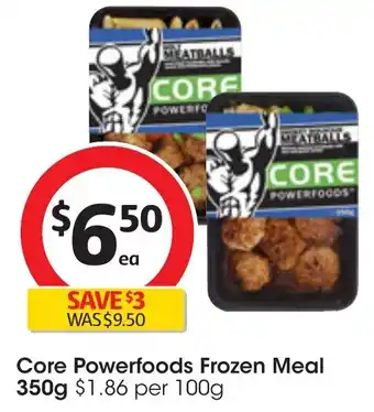 Coles Core Powerfoods Frozen Meal 350g offer