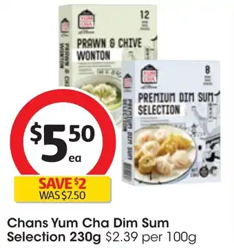 Coles Chans Yum Cha Dim Sum Selection 230g offer