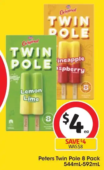 Coles Peters Twin Pole 8 Pack 544mL-592mL offer